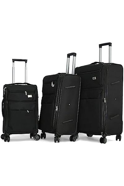 Giordano Unisex Luggage Set 16584/3TR, Black, Polyester