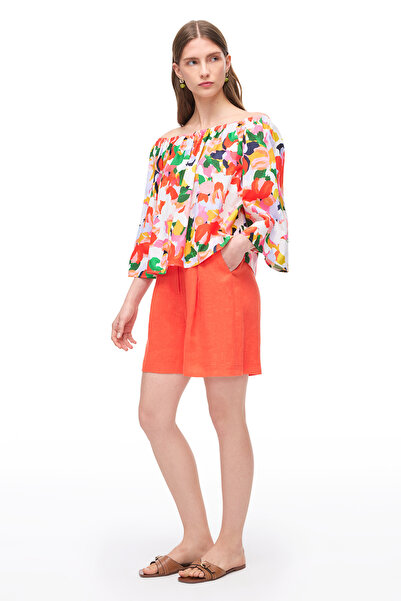 Perspective Mercan Holas Regular Fit High Waist Short Length Shorts