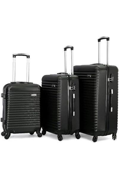 Giordano Unisex Luggage Set by Giordano 112/3TR - Black, Polycarbonate (PC)