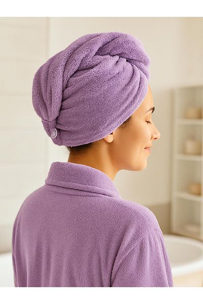 Ender Home Cottonverse Șapcă pentru uscare păr 100% bumbac cu nasturi