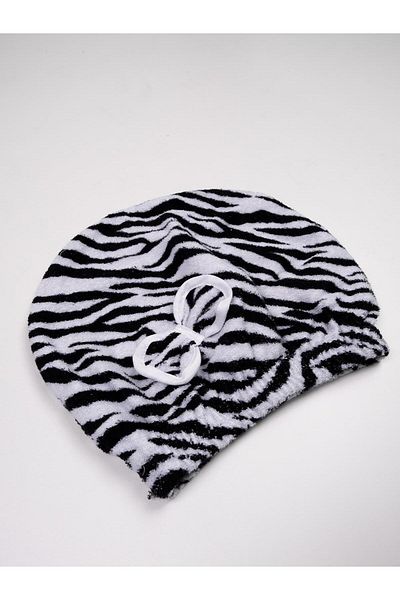 Ender Home Printed Bow Hair Drying Cap Elastic Head Drying Towel