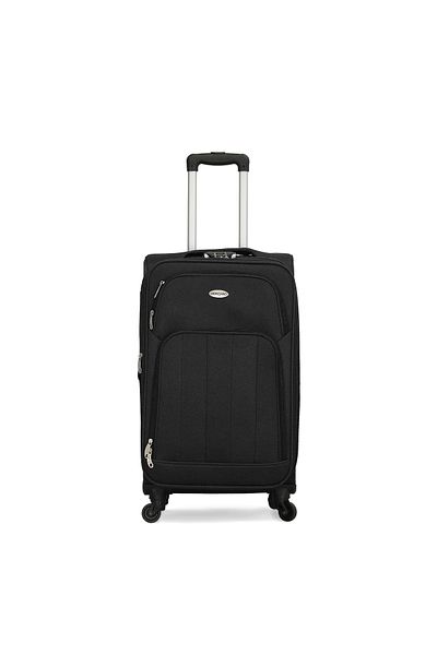 Giordano Trolley Bags 3 PCS Set Softside Spinners,Black