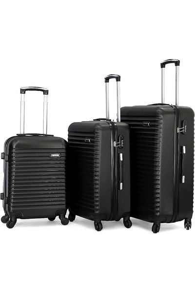 Giordano Unisex Luggage Set by Giordano 112/3TR - Black, Polycarbonate (PC)