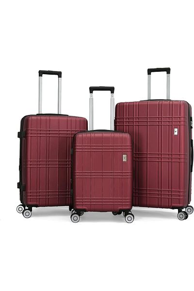 VERAGE Suitcase 3 Pcs, Red, Tsa Lock, L 28/m 24/s 20