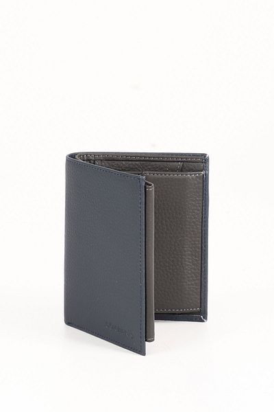 GÖNDERİ(R) Navy Blue Anthracite Gön Genuine Leather Men's Vertical Wallet 06102