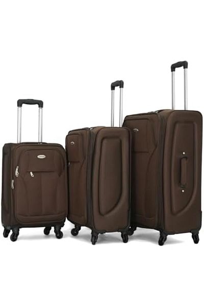 Giordano 3-piece Travel Luggage Set L 28, M 24, S 20 Coffee,