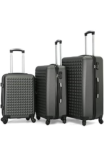 Giordano 3-Piece Spinner Luggage Set, Gray, Polycarbonate (PC)