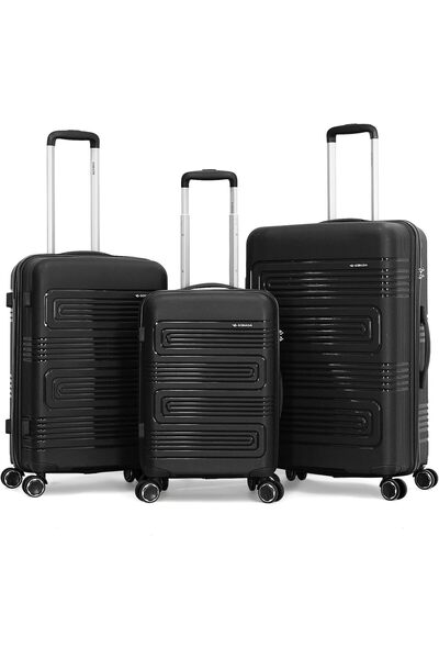 SONADA 3-Piece Luggage Set, Black, Polycarbonate