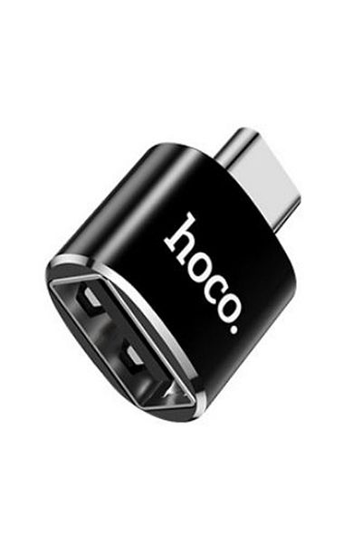 REDz Accessories USB to Type-C Adapter, Hoco UA5, OTG Technology, Supports 2.4A Data Transfer, Universal, Black