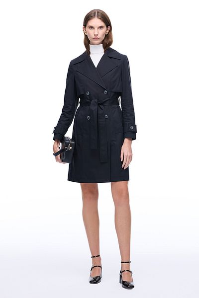 Perspective Talisman Comfortable Fit Men's Collar Black Trench Coat