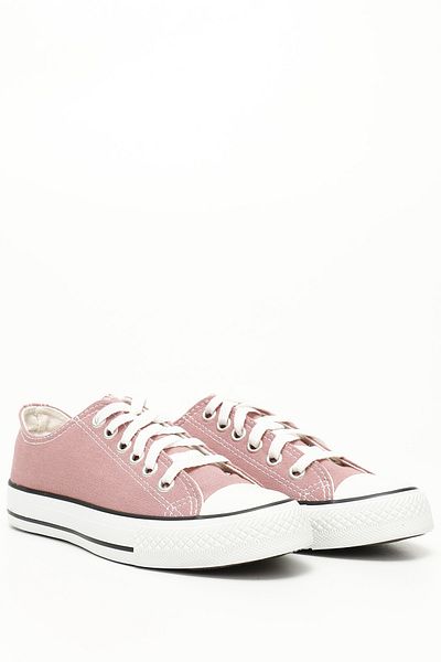 GÖNDERİ(R) Women / Girls Dusty Rose Heart Laced Women's Linen Casual Sports Flat Sole Sneaker 35222