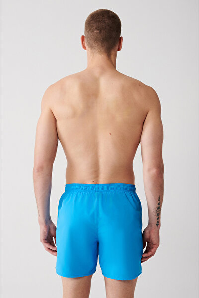 Avva Pánské bílo-tyrkysové rychleschnoucí plavky s potiskem standardní velikosti plavkové šortky E003802