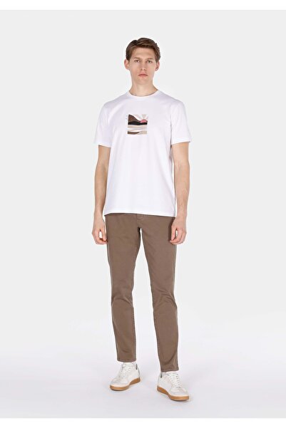 Colin's Ανδρικό καφέ παντελόνι Slim Fit Mid Waist Straight Leg