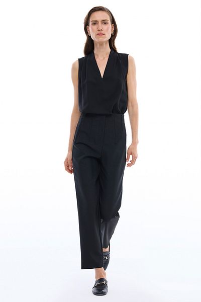 Perspective Morningstar Regular Fit Long Length Black Trousers