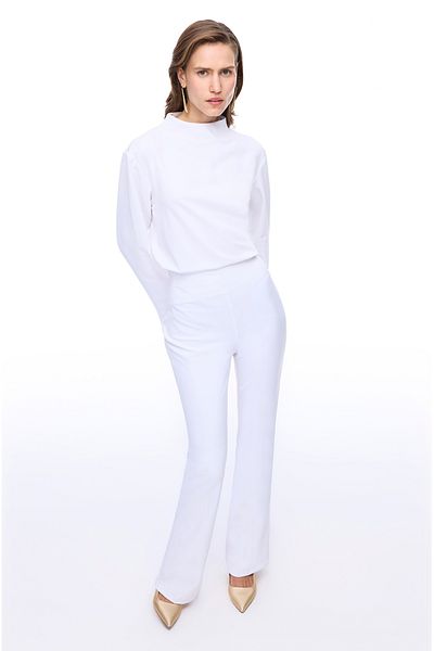 Perspective Animas Slim Fit Long Length White Trousers