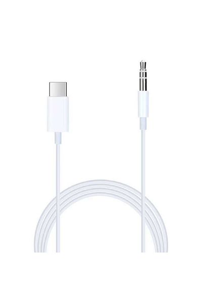 REDz Accessories Auxiliary Cable, iPhone 15/iPhone 16/Samsung, Type-C to 3.5mm Jack, 1 meter, White