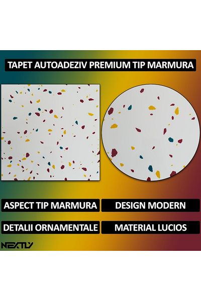 NEXTLY Set 50 X Tapet Autoadeziv Imitatie Marmura , Waterproof, Ajustabil, Adeziv Puternic, Usor