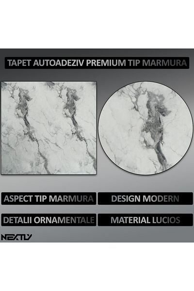 NEXTLY Set 40 x tapet autoadeziv imitatie marmura NEXTLY, 60x60 cm, 2mm grosime 250-28
