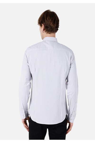 Colin's Slim Fit Shirt Neck Plain Men's Stone Long Sleeve Shirt