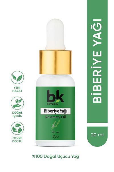 BK COMPANY Rosemary Oil 100% Pure - Intensive Hair Care, Mental Vitality and Purifying Skin Support Serum 20 ml