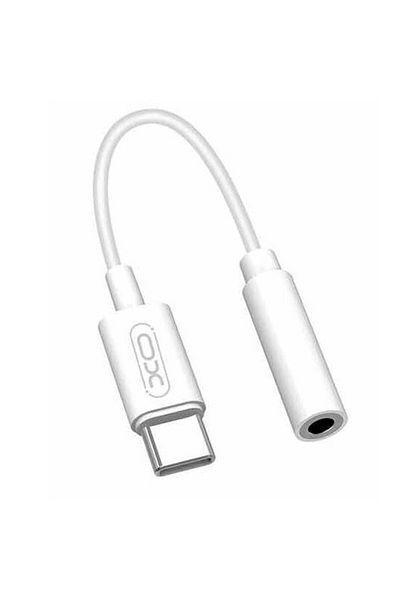 REDz Accessories XO-NB-R161 Adapter, AUX to Type-C, Short 14mm, Audio Cable, For iPhone 15/16 and Android, White