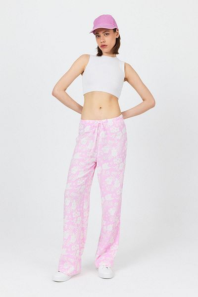 Rays Candy Pink Elastic Waist Patterned Pants 4725A