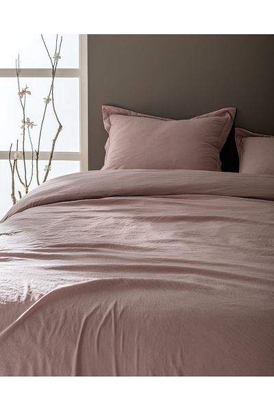 Madame Coco Mona King Size Microfiber Elastic Duvet Cover Set - Powder