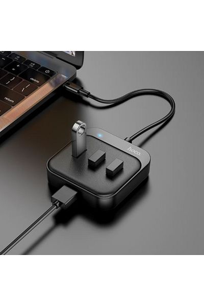 REDz Accessories 4-port Usb Hub Cable, Hoco Hb31 Easy, Black