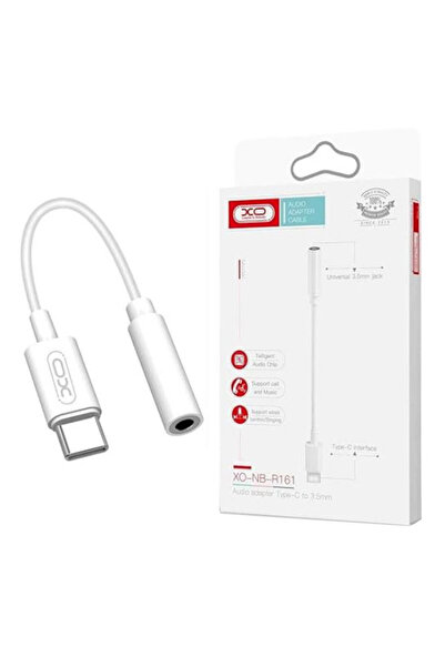 REDz Accessories Adaptor XO-NB-R161, AUX la Type-C, scurt 14 mm, cablu audio, pentru iPhone 15/16 și Android, alb