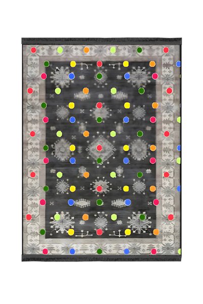 Rugs Modern Halı Covor decorativ din colecția Nilla, cu temă gri, puncte colo...