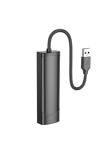 REDz Accessories Adaptor Hub USB cu 4 porturi, Hoco HB41, Lungime 0,2 m, Conector USB, Suportă 480 Mbps, Negru