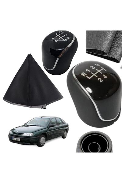 ZETOTO Leather Covered Gear Shift Knob & Gaiter Lower Bezel Kit for Renault Laguna 1