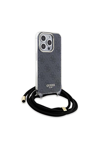 Guess Θήκη για iPhone 15 Pro με καλώδιο, εκτύπωση Crossbody 4G, Guess - Μαύρη