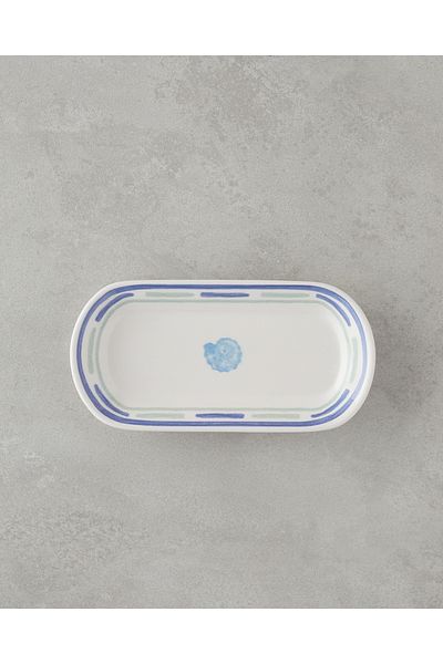 English Home Shoreline Ceramic Boat Plate 22 cm Blue-Green