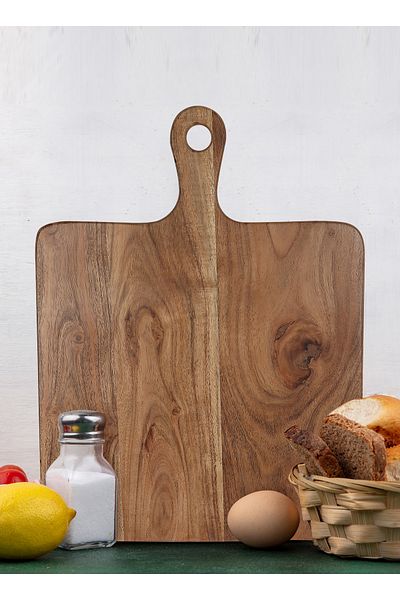 Generic Premium Acacia Wood Chopping Board - 30.5x41x1.8cm - Rectangular with 4" Handle