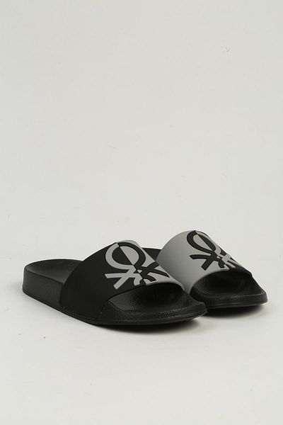 Benetton Black Gray Women's Slippers Bn-1437