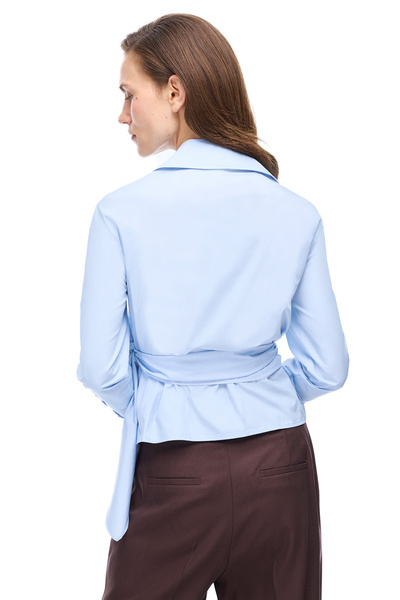 Perspective Глибока зручна форма, рукав з коміром, синій колір, жіноча сорочка