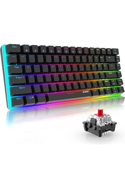 fulina 82-key gaming mechanical keyboard, RGB backlight, fast response, for PC, compatible devices, black