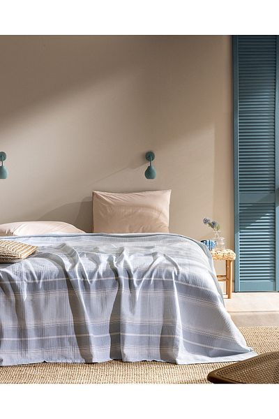 Madame Coco Double Coverlet Set - Striped