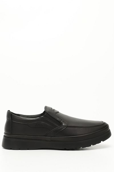 GÖNDERİ(R) Black Heel Platinum Genuine Leather Round Toe Casual Men's Shoes 42027