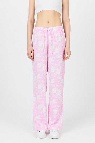 Rays Candy Pink Elastic Waist Patterned Pants 4725A