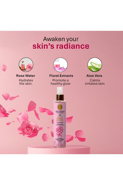 Hair Energy Organic Rose Water | Rose Water, Vitamin E, Aloe Vera | All Skin Types | 200 ml