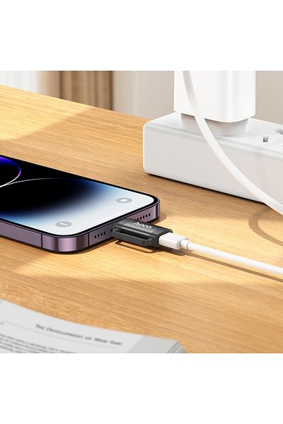 REDz Accessories Hoco Ua31b Adapter, Type-c To Lightning, For Iphone, Otg Data Transfer 480mbps, Black
