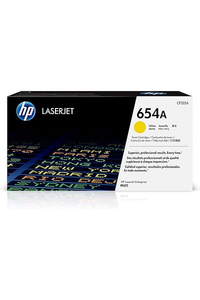 HP 654A Yellow Original Laserjet Toner Cartridge (CF332A)