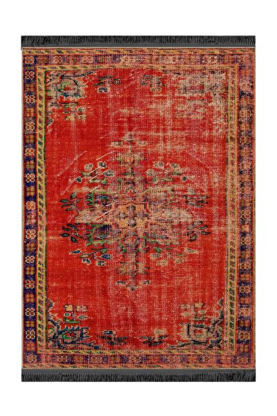 Rugs Modern Halı Memlük Koleksiyonu Kırmızı Tema Geleneksel Motif Vintage Des...