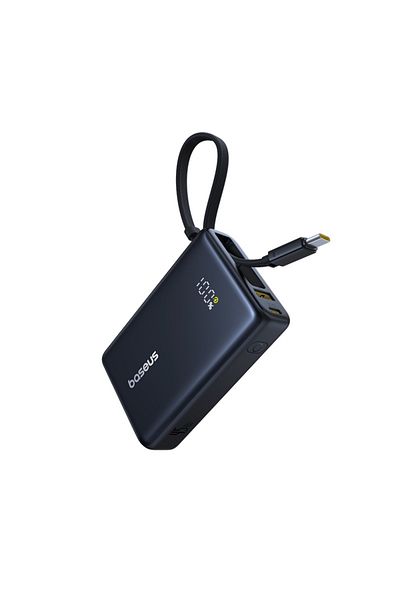 Baseus PicoGo 10000mAh Power Bank 45W Fast Charge Built-in USB-C Cable, Type-C & 22.5W USB-A - Black