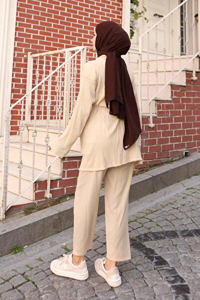 MİSSKAYLE Pocket Detailed Kimono Set Beige