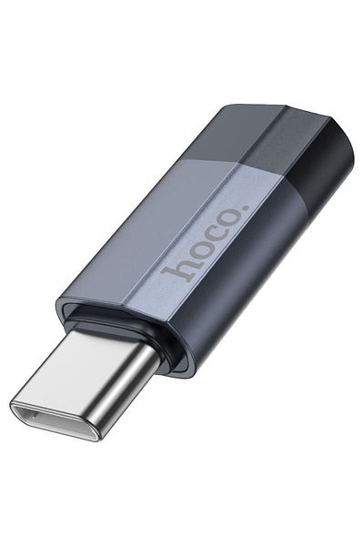 REDz Accessories Lightning To Type-c Adapter, Hoco Ua29, Metallic, Black