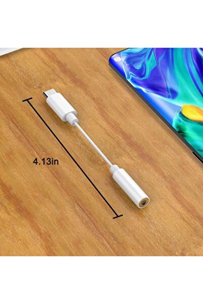 REDz Accessories Adaptor pentru căști, iPhone/Samsung/Huawei, mufă de 3,5 mm - tip C, alb