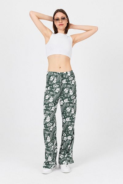 Rays Emerald Waist Elastic Patterned Trousers 4725A